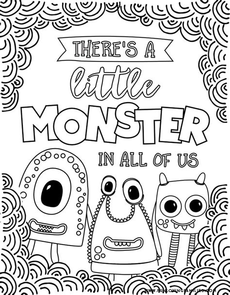 monster coloring pages  cute  silly monsters  kids