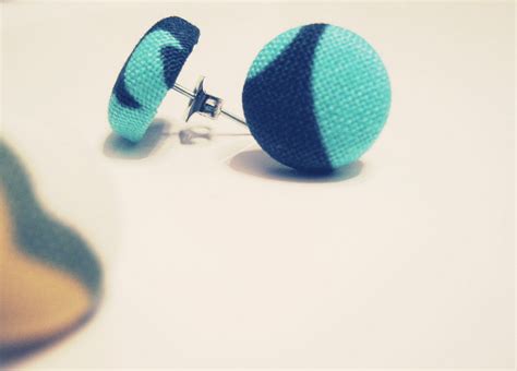 jessica kenenske fabric covered button earrings