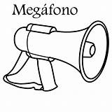 Coloring Megafono Megafone Megaphone Objetos Bullhorn sketch template
