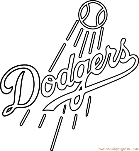 los angeles dodgers logo coloring page  kids  mlb printable