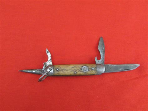 usmc bone handle  blade engineers knife ww  marine corp knife