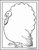 Turkey Coloring Outline Pages Printable Thanksgiving sketch template