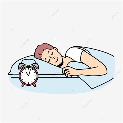 Happy Man Lying In Bed Sleeping Man Sleep Bed Png And Vector With
