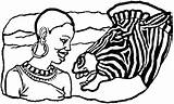 Africa Coloring Pages African Zebra South Lady Culture Printable Countries Getdrawings Online Color Getcolorings sketch template
