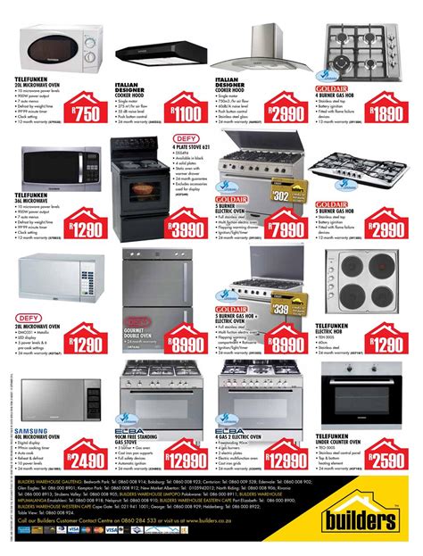 builders warehouse  august  september  quality appliances