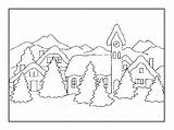 Coloring Pages Landscape Winter sketch template