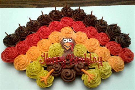 thanksgiving birthday turkey cupcakes by inkartwriter on deviantart