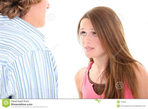 argument between teen brother and sister stock images