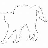 Cat Outline Stretching Coloring sketch template