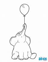 Coloring Elephant Pages Balloons Holding Balloon Animal Animals Template Hellokids Choose Board sketch template