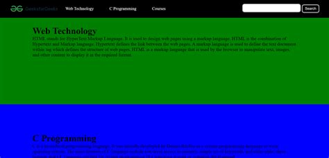 design  web page  html  css geeksforgeeks