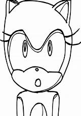 Coloring Amy Rose Shock Face Wecoloringpage sketch template