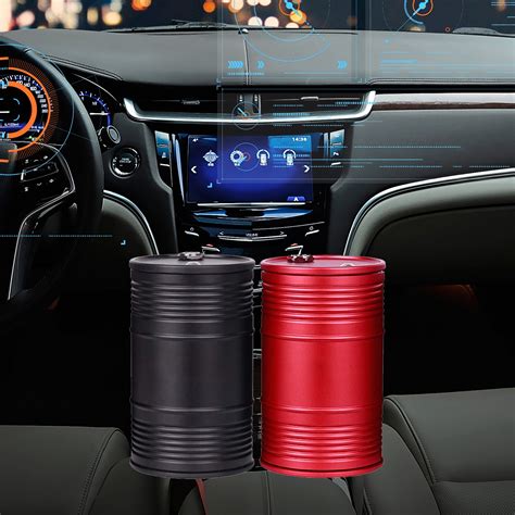 car ashtray portable ashtray  lid aluminum alloy oil drum shape