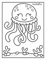 Jellyfish Underwater Creature Sleepy sketch template