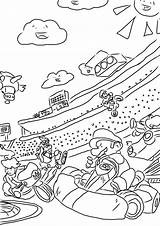 Coloring Kart Mario Pages Wii Getcolorings sketch template