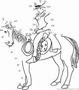 Cowboy Horse Connect Dot Dots Worksheet Kids Cowboys Coloring Printable Cartoons Print Pdf Online Connectthedots101 sketch template