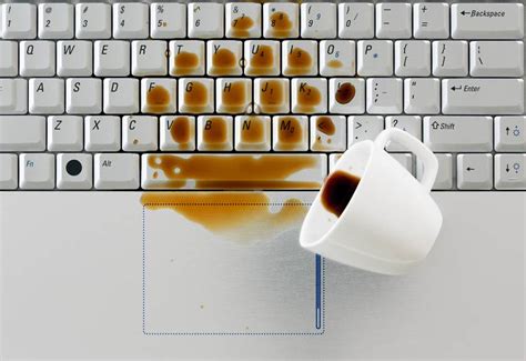 drop  laptop  dump coffee