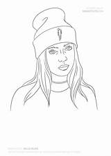 Billie Eilish Coloring Pages Hat Drawing Easy Drawings Draw Cute Printable Print Outline Dibujos Twitter Dessin Simple Kaynak Zapisano sketch template