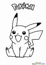 Pikachu Pokemon Looking sketch template