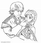 Kristoff Pages Coloring Anna Frozen Printable Colouring Disney Girls sketch template