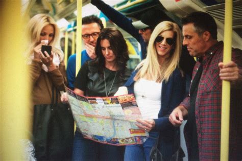 Friends Reunited The Cast Ride The Tube And Catch A Taxi In Spoof