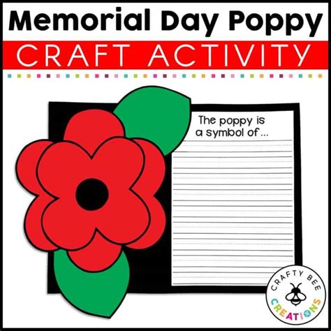 memorial day poppy craft activity crafty bee creations