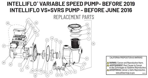 pentair intelliflo variable speed vssvrs pump parts