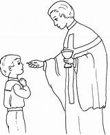 Communion Coloring Holy First Pages Pray Sacraments Learn Clipart Kids sketch template