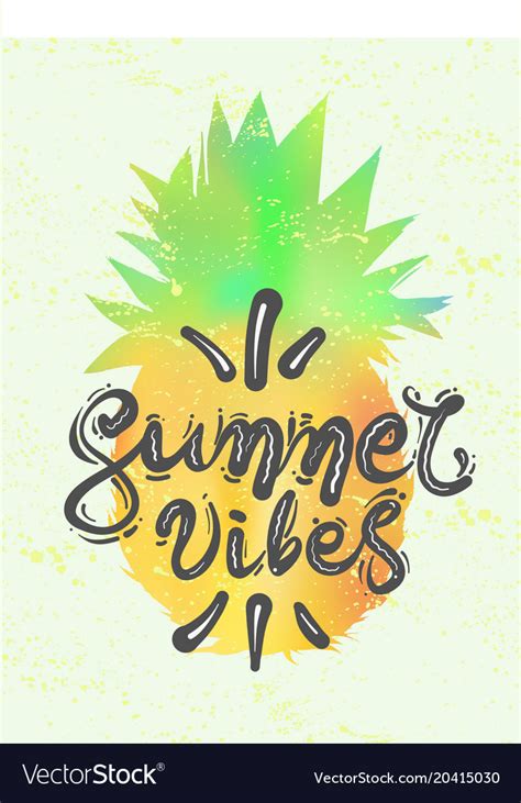 lettering quote summer vibes calligraphy vector image