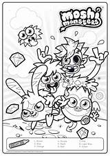 Monster Coloring Pages Colour Numbers Monsters Moshi Scene Kids Color sketch template