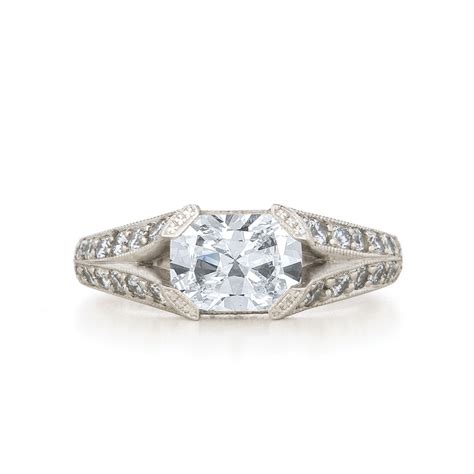 East West Engagement Rings Horizontal Engagement Rings East West