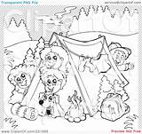 Coloring Pages Camping Teamwork Kids Outline Clipart Illustration Printable Group Color Clip Rf Royalty Visekart Transparent Getdrawings Getcolorings sketch template