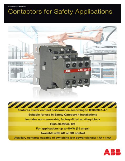 contactors  safety applications
