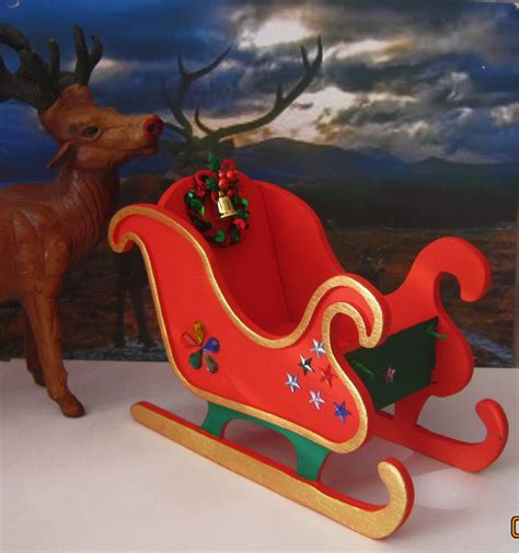white wood stain  pine wooden christmas sleigh fine