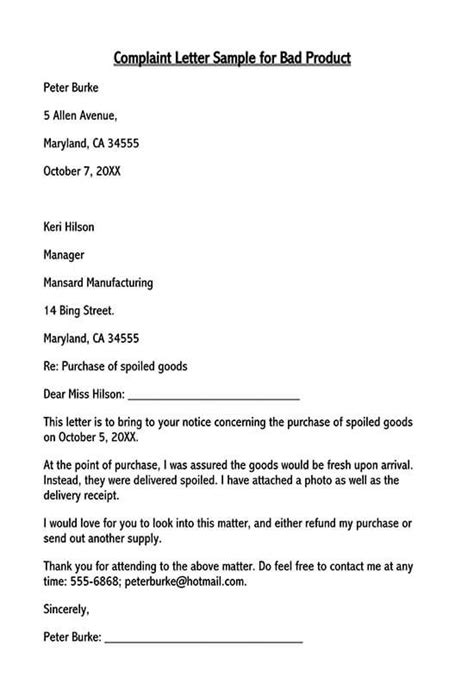 complaint letter templates   write  examples