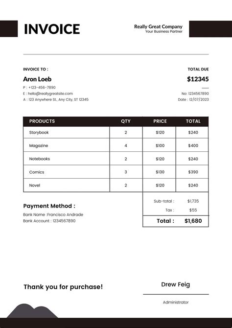 printable professional invoice templates