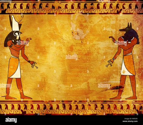 Anubis Horus Egyptian Gods Pictures Free Template Ppt