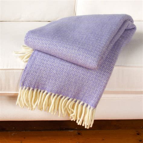 lilac wool throw blanket  jodie byrne notonthehighstreetcom