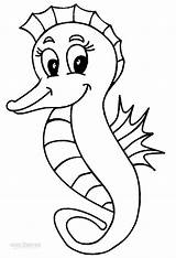 Seahorse Seepferdchen Cool2bkids Ausdrucken Flounder Malvorlagen Clipartmag Godzilla sketch template