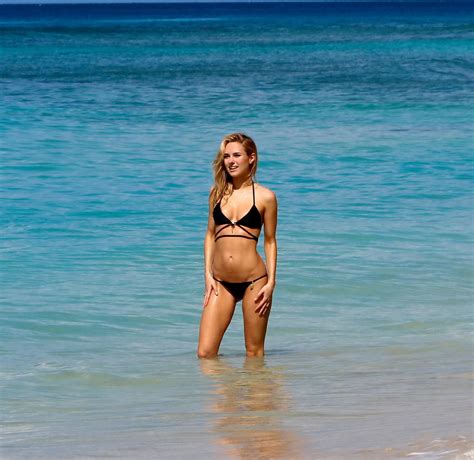 Kimberley Garner Wearing Tiny Black Bikini At The Beach In Barbados