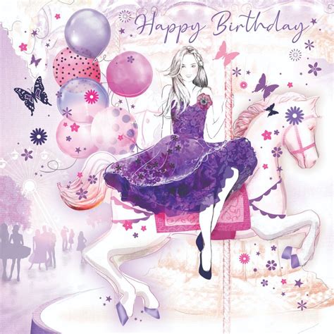 Beautiful Birthday Card For Her Happy Birthday Pretty Girl At The