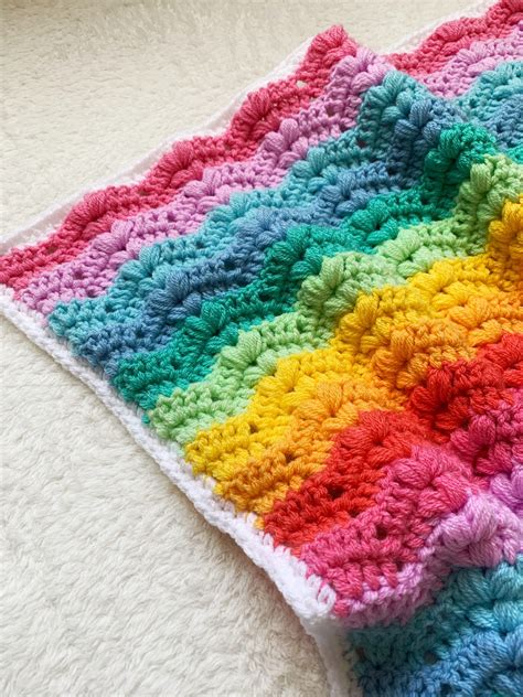 bobble ripple baby blanket  crochet pattern  crochet