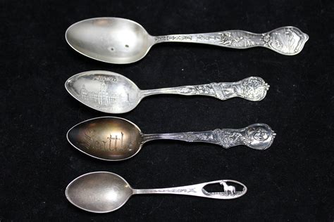 set   sterling silver state collectible souvenir spoons  etsy