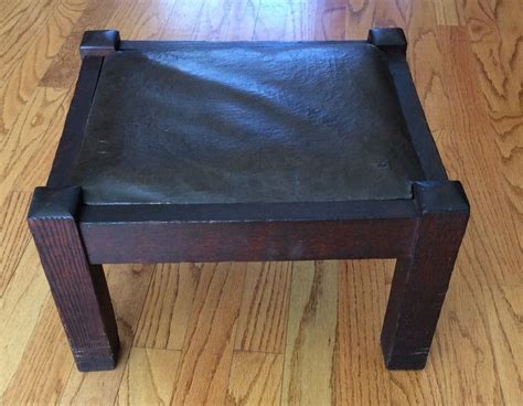 antique stickley early mission oak foot rest foot stool antique