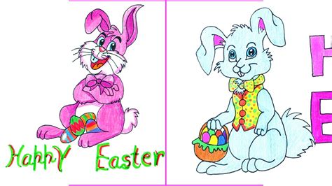 easter drawings   draw easy easter bunny drawing youtube