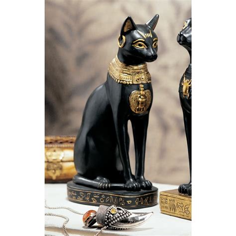design toscano egyptian cat goddess bastet with earrings figurine