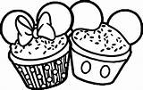 Coloring Pages Ears Clipart Minnie Cupcake Library Mickey sketch template