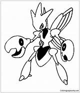 Scizor Pages Pokemon Coloring Color Coloringpagesonly Template Adult sketch template