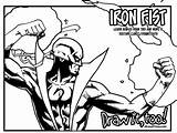 Coloring Fist Iron Pages Books Marvel sketch template