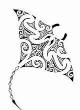 Polynesian Stingray Maori Animals Diving Bonny Tatto sketch template